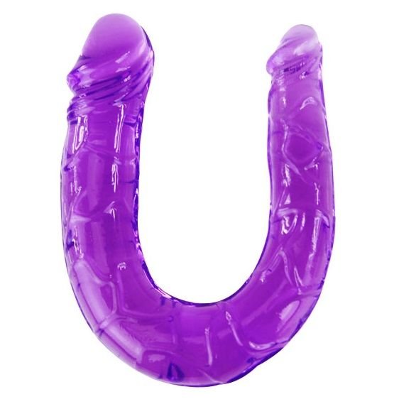 BAILE - DILDO DOBLE EN GELATINA FLEXIBLE LILA - Dildos sin Vibración - El Arte del Placer