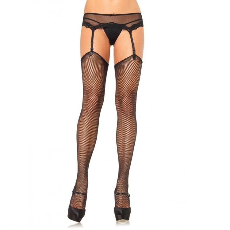 LEG AVENUE - MEDIAS DE RED SIN SILICONA AUTOADHERENTE SUPERIOR - Lencería Mujer - El Arte del Placer