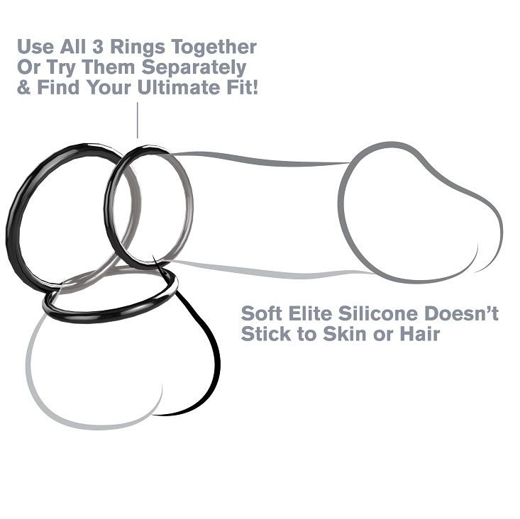 FANTASY C-RINGZ - SET ANILLAS SILICONA STAMINA - Accesorios para el pene - El Arte del Placer