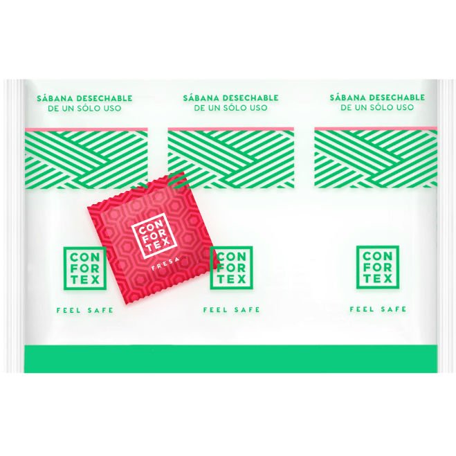 CONFORTEX - SABANAS HIGIÉNICAS DESECHABLES INVIDUAL + PRESERVATIVO FRESA - ARTÍCULOS VARIOS - El Arte del Placer