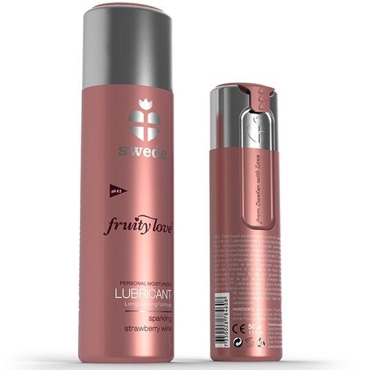 SWEDE - FRUITY LOVE LUBRICANTE FRESAS CON CHAMPAGNE 100 ML - Con deliciosos Sabores - El Arte del Placer