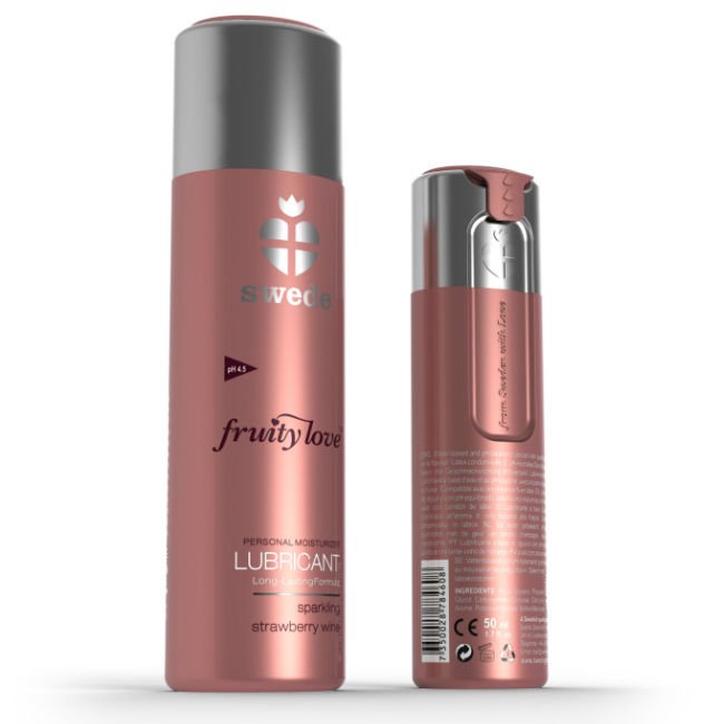 SWEDE - FRUITY LOVE LUBRICANTE FRESAS CON CHAMPAGNE 50 ML - Con deliciosos Sabores - El Arte del Placer