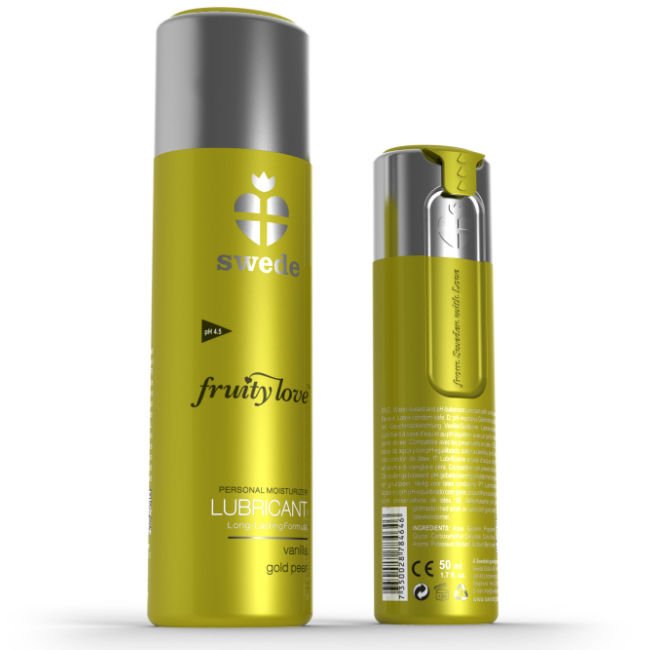 SWEDE - FRUITY LOVE LUBRICANTE PERA GOLDEN Y VAINILLA 50 ML - Con deliciosos Sabores - El Arte del Placer