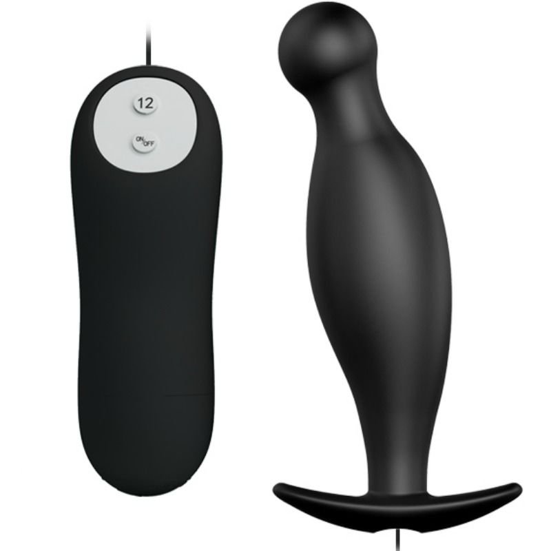 PRETTY LOVE - PLUG ANAL SILICONA 12 MODOS VIBRACIÓN NEGRO - Anal - El Arte del Placer