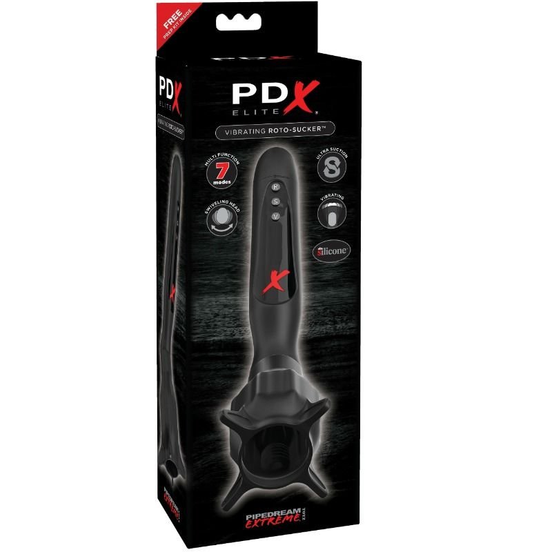 PDX ELITE - ESTIMULADOR CON VIBRACIÓN Y SUCCIONADOR ROTO-SUCKER - JUGUETES BIENESTAR - El Arte del Placer
