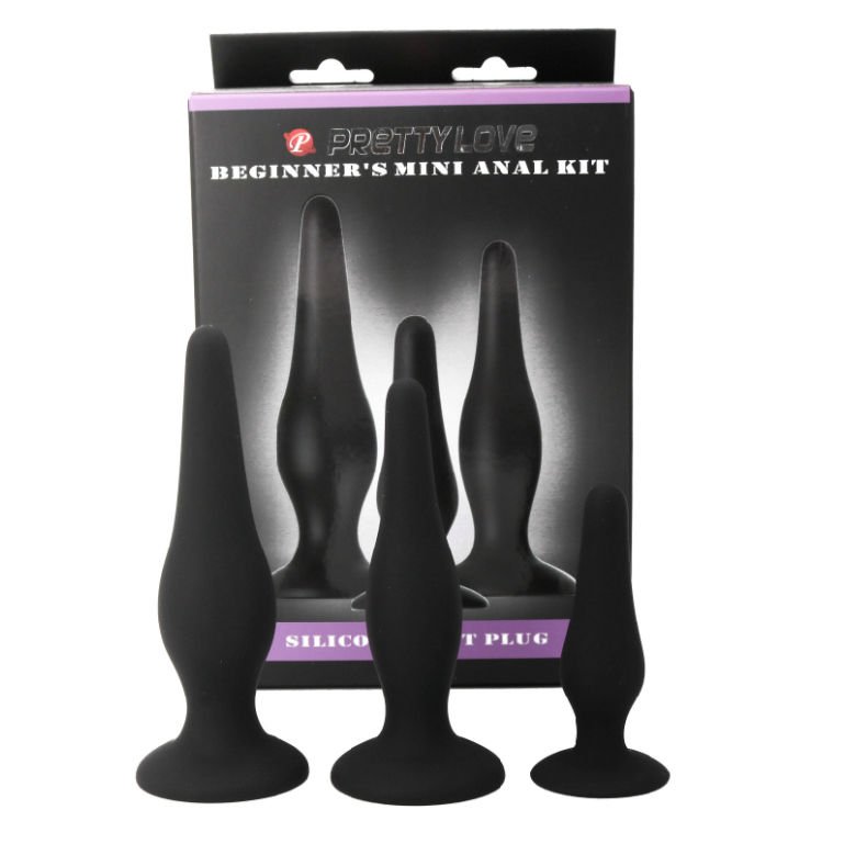 PRETTY LOVE - KIT INICIACION ANAL PLUGS SILICONA - JUGUETES BIENESTAR - El Arte del Placer