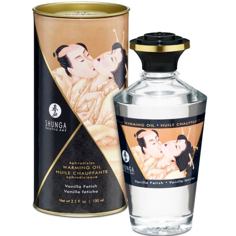 SHUNGA - ACEITE MASAJE EFECTO CALOR SABOR VAINILLA 100 ML - Con efecto calor - El Arte del Placer