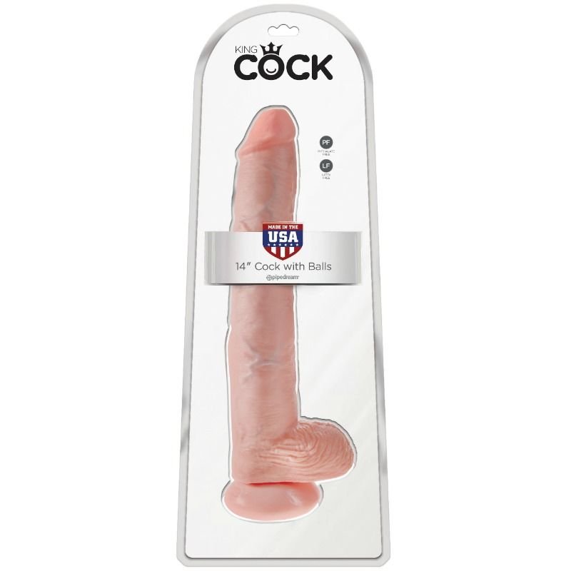 KING COCK - PENE CON TESTÍCULOS 35.6 CM COLOR NATURAL - Dildos sin Vibración - El Arte del Placer