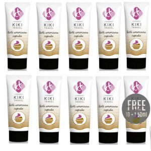 KIKÍ TRAVEL - GEL DESLIZANTE SABOR A TARTA AMERICANA CUPCAKE 50 ML 10 + 1 GRATIS - DROGUERÍA - El Arte del Placer