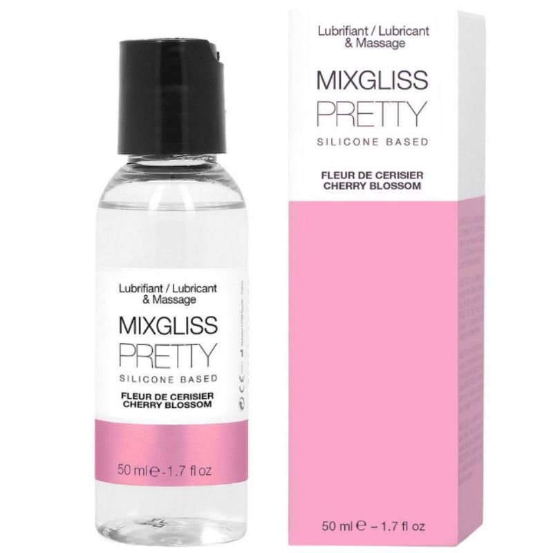 MIXGLISS - PRETTY LUBRICANTE SILICONA FLOR DE CEREZA 50 ML - Con deliciosos Sabores - El Arte del Placer
