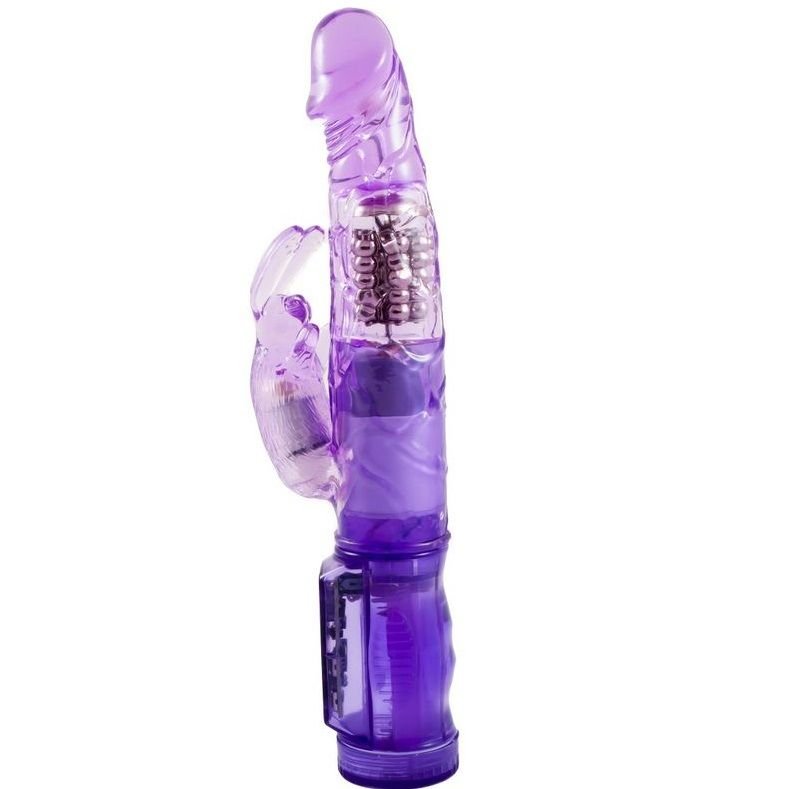 BAILE - MINI ROTADOR CON RABBIT HAPPY ANGEL LILA - JUGUETES BIENESTAR - El Arte del Placer
