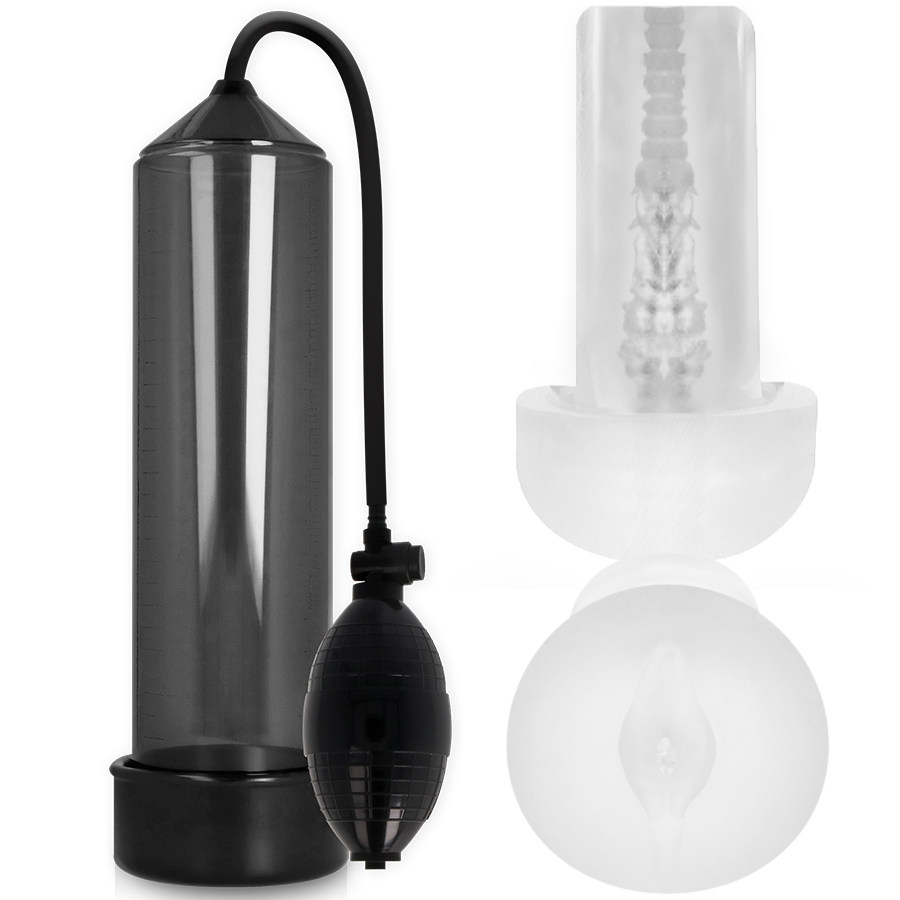PUMP ADDICTED - RX3 BOMBA ERECCIÓN NEGRO CON MASTURBADOR - Accesorios para el pene - El Arte del Placer