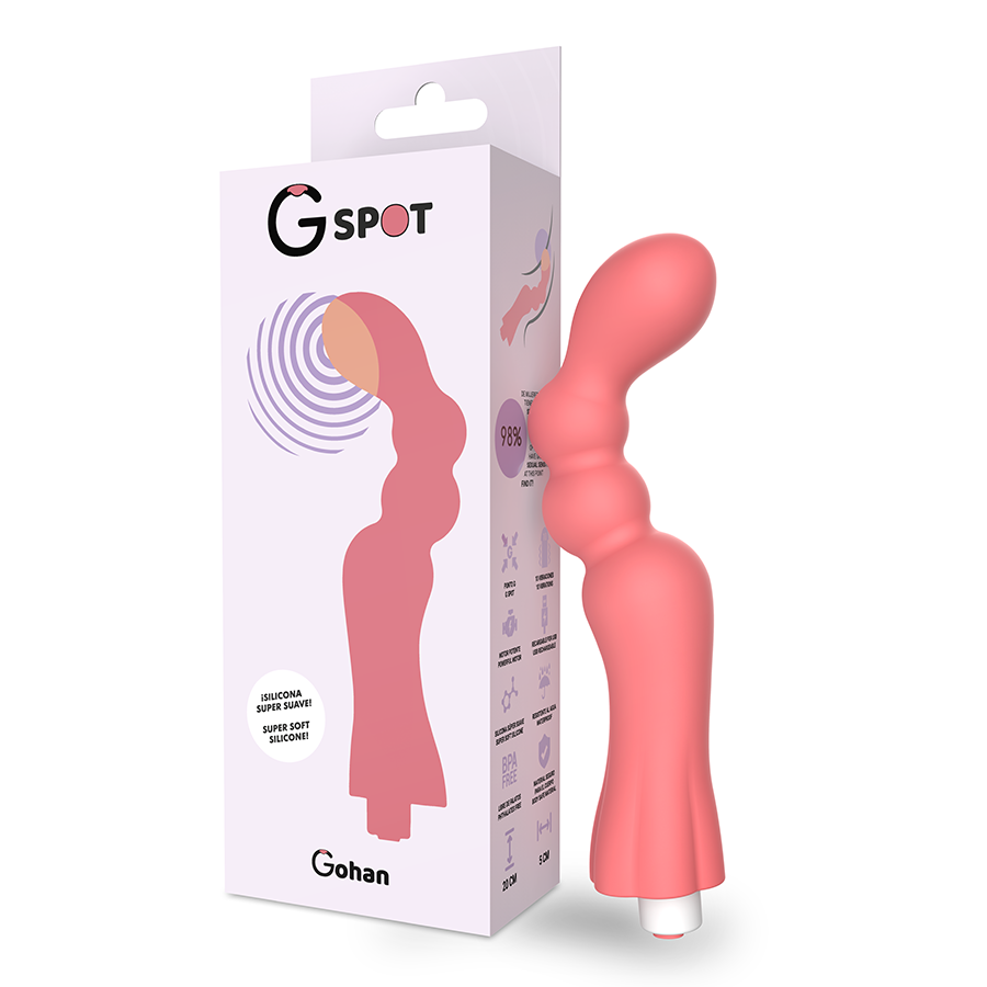 G-SPOT - GOHAN VIBRADOR PUNTO G LIGHT RED - JUGUETES BIENESTAR - El Arte del Placer