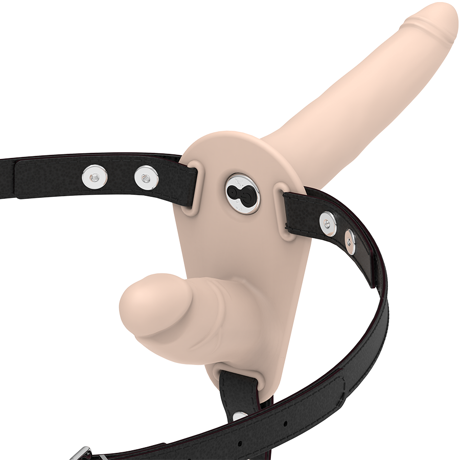 FETISH SUBMISSIVE HARNESS - DOBLE PENETRACIÓN VIBRADOR FLESH UP - Arneses - El Arte del Placer