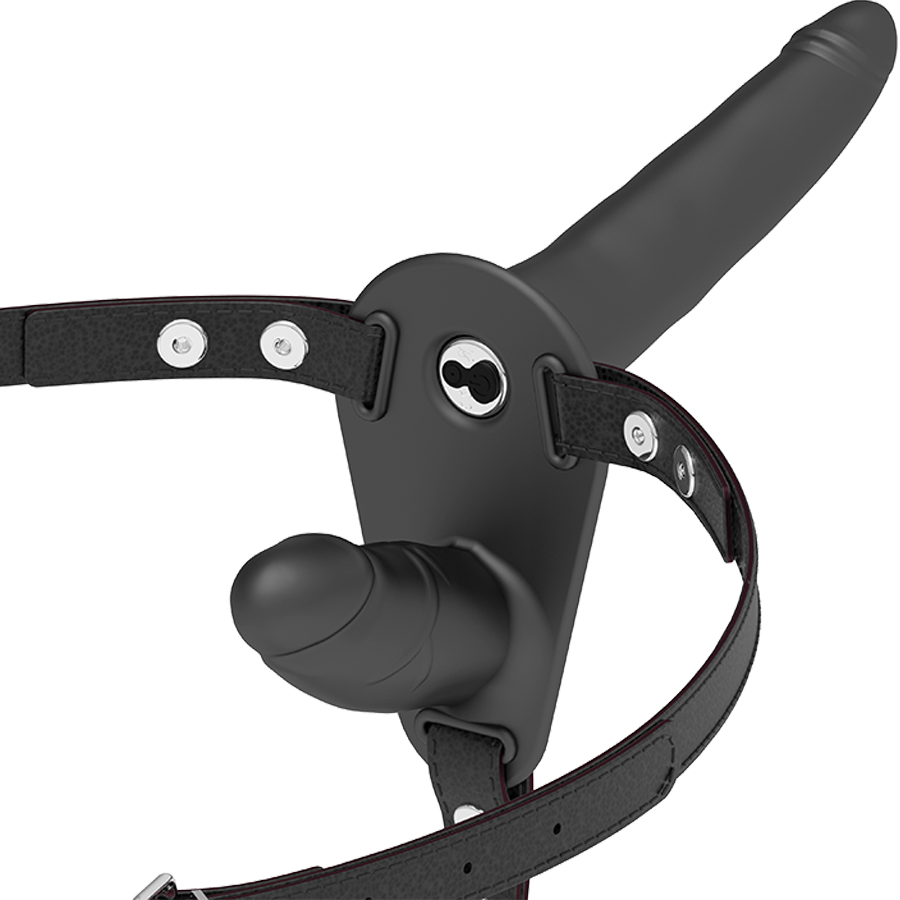 FETISH SUBMISSIVE HARNESS - DOBLE PENETRACIÓN VIBRADOR NEGRO - Arneses - El Arte del Placer