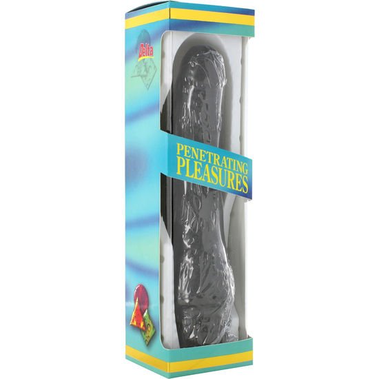SEVEN CREATIONS - VINIL P-SHAPE VIBRATOR BLACK PENE 20 CM - Dildos sin Vibración - El Arte del Placer