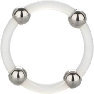 Calexotics - Anillo De Silicona Con Cuentas De Acero Talla L