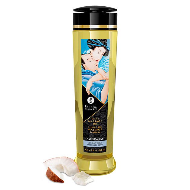 SHUNGA - ACEITE DE MASAJE ERÓTICO ADORABLE 240 ML - Aceites con Sabores - El Arte del Placer