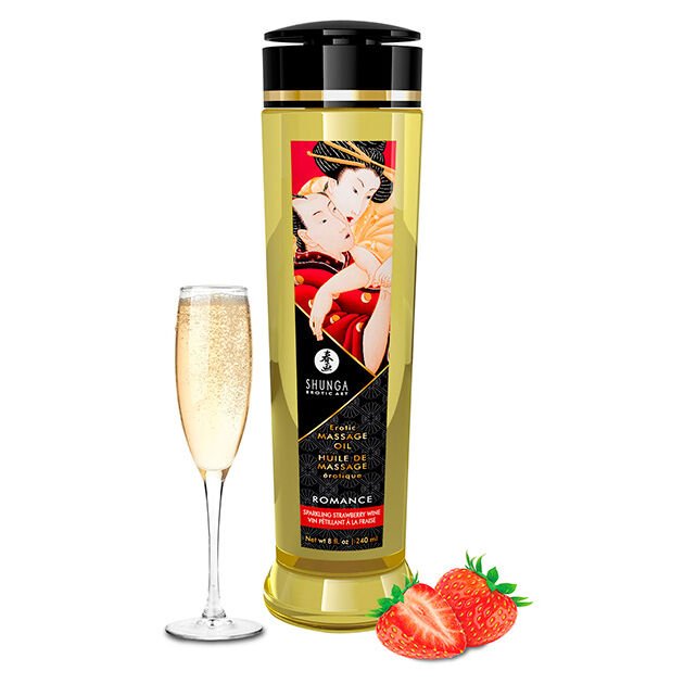 SHUNGA - ACEITE DE MASAJE ERÓTICO ROMANCE 240 ML - Aceites con Sabores - El Arte del Placer