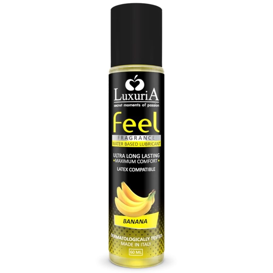 INTIMATELINE - LUXURIA FEEL LUBRICANTE BASE AGUA PLATANO 60 ML - Con deliciosos Sabores - El Arte del Placer