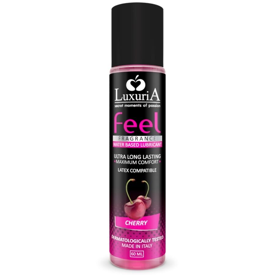INTIMATELINE - LUXURIA FEEL LUBRICANTE BASE AGUA CEREZA 60 ML - Con deliciosos Sabores - El Arte del Placer