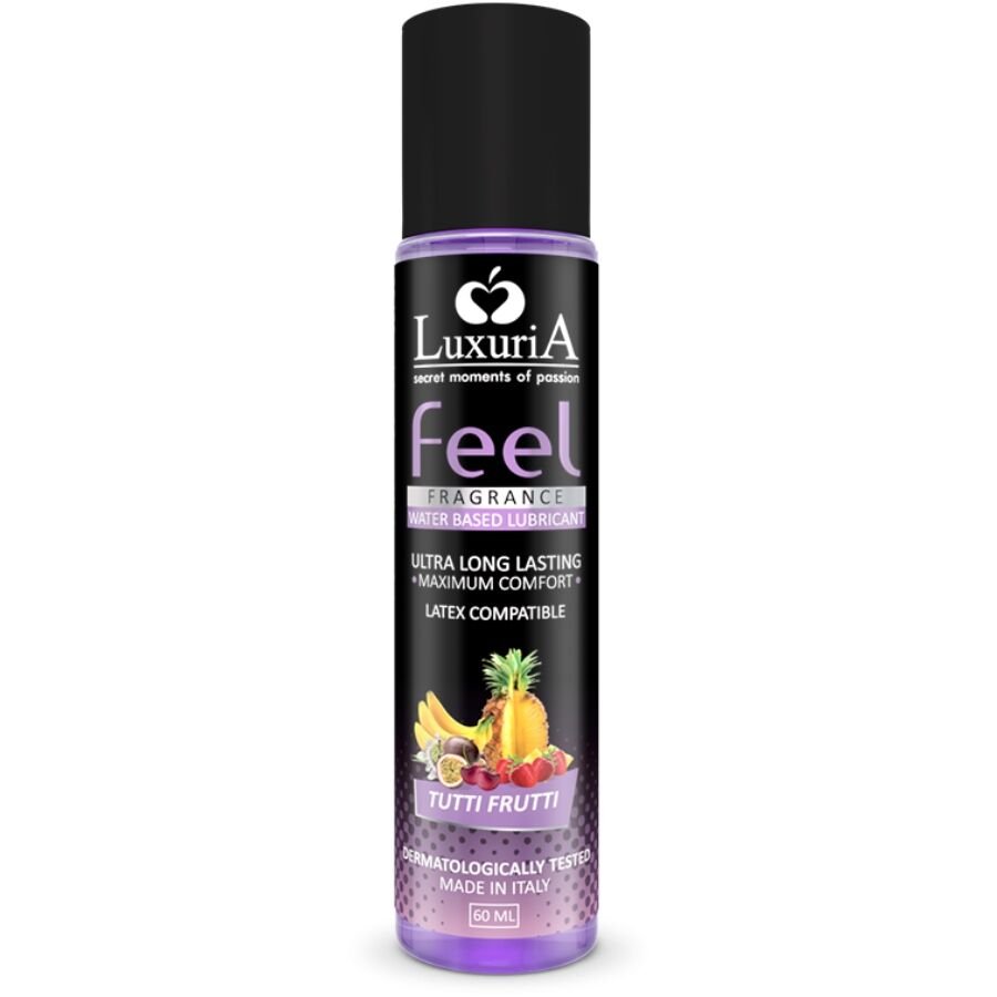 INTIMATELINE - LUXURIA FEEL LUBRICANTE BASE TUTTI FRUTI 60 ML - Con deliciosos Sabores - El Arte del Placer