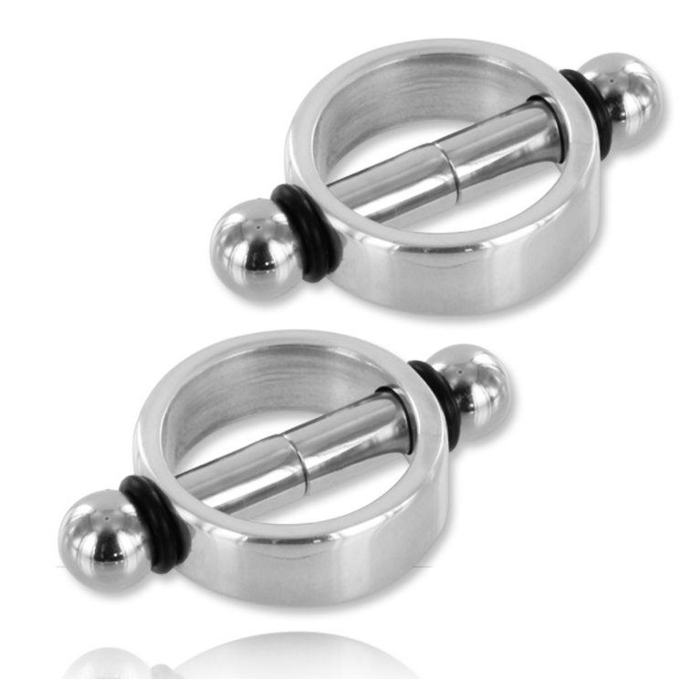 METAL HARD - PINZAS PARA PEZONES MAGNÉTICAS PAR - Artículos BDSM - El Arte del Placer