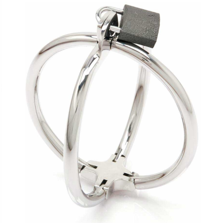 METAL HARD - CRISS CROSS ESPOSA RESTRICCIONES DE ACERO INOX - BDSM & BONDAGE - El Arte del Placer