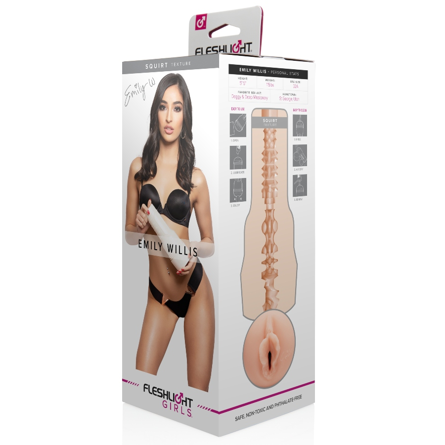 FLESHLIGHT GIRLS - EMILY WILLIS SQUIRT VAGINA - JUGUETES BIENESTAR - El Arte del Placer