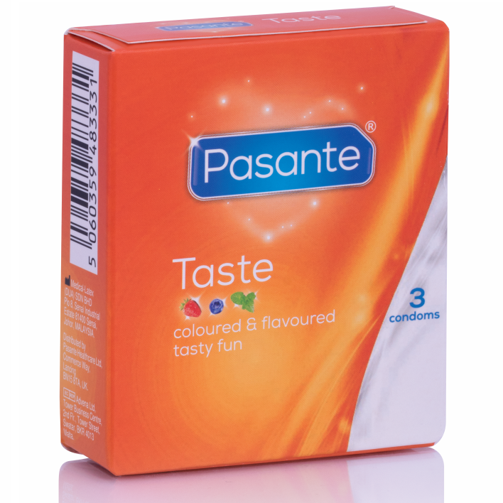 PASANTE - PRESERVATIVOS SABORES 3 UNIDADES - PRESERVATIVOS - El Arte del Placer