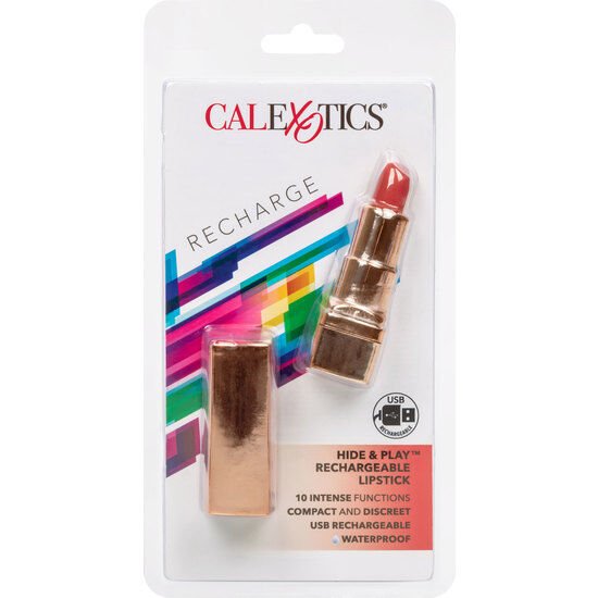 CALEXOTICS - BALA PINTALABIOS RECARGABLE HIDE & PLAY ROJO - Estimuladores - El Arte del Placer