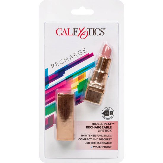 CALEXOTICS - BALA PINTALABIOS RECARGABLE HIDE & PLAY SOFT ROSA - Estimuladores - El Arte del Placer