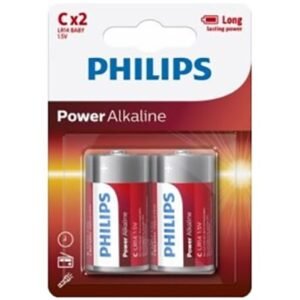 PHILIPS – POWER ALKALINE PILA C LR14 BLISTER*2 - ARTÍCULOS VARIOS - El Arte del Placer