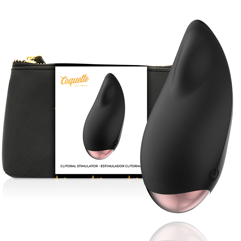 COQUETTE CHIC DESIRE - ESTIMULADOR CLÍTORIS NEGRO / GOLD GOTA - JUGUETES BIENESTAR - El Arte del Placer