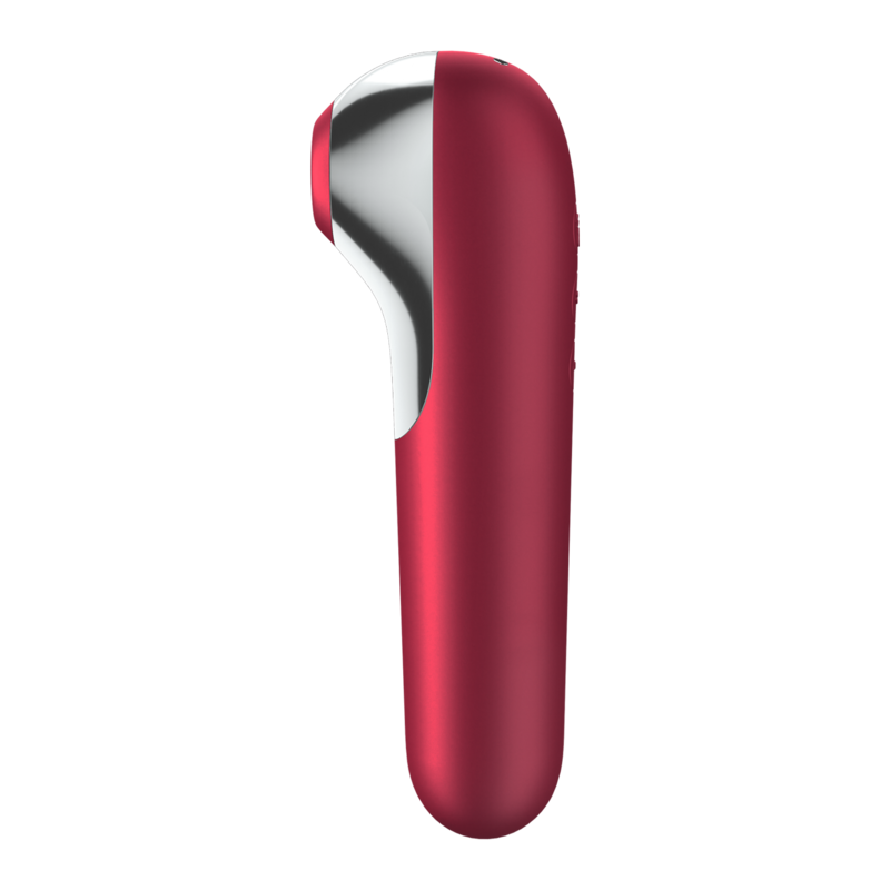 SATISFYER - DUAL LOVE VIBRADOR Y SUCCIONADOR CON AIRE PULSADO ROJO - JUGUETES BIENESTAR - El Arte del Placer