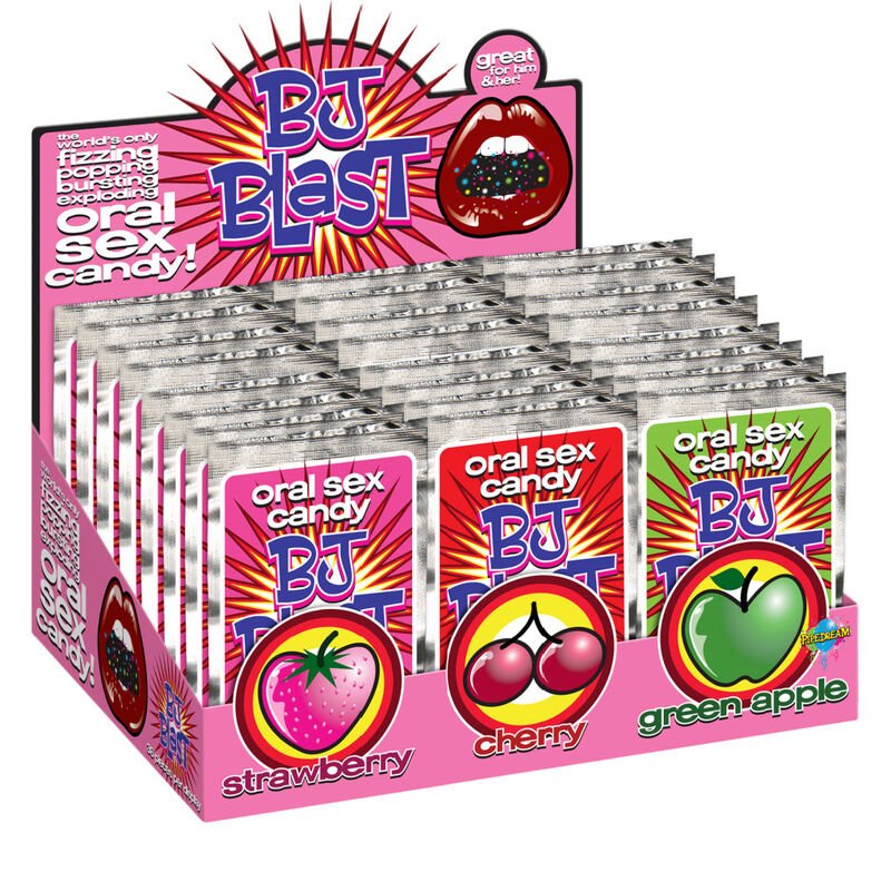 PIPEDREAMS - BJ BLAST CARAMELO SEXO ORAL SURTIDO DISPLAY - 36 UDS - DROGUERÍA - El Arte del Placer