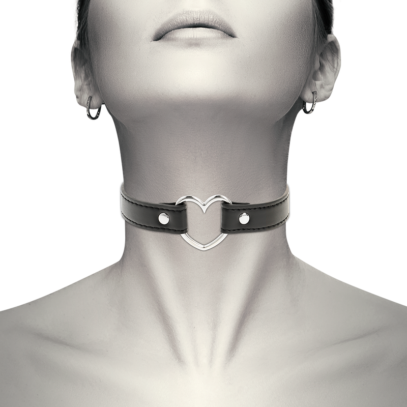 COQUETTE CHIC DESIRE - COLLAR CUERO VEGANO ACCESORIO WOMAN CORAZÓN - BDSM & BONDAGE - El Arte del Placer