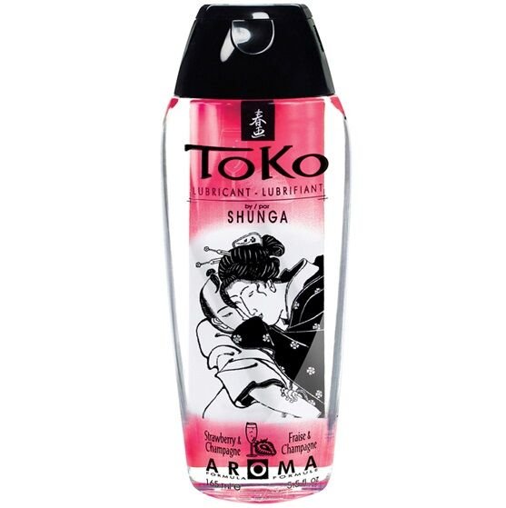 SHUNGA - TOKO AROMA LUBRICANTE FRESAS Y CHAMPAGNE - Con deliciosos Sabores - El Arte del Placer