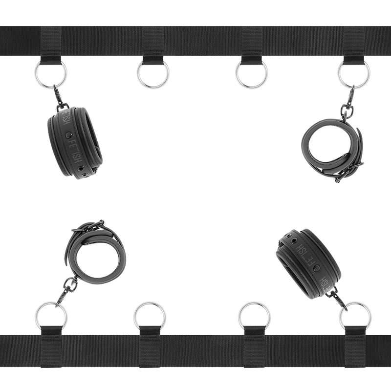 FETISH SUBMISSIVE - SET ATADURAS CAMA LUXURY CON FORRO DE NEOPRENO - BDSM & BONDAGE - El Arte del Placer