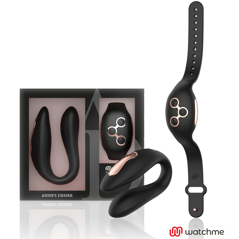 ANNE'S DESIRE - DUAL PLEASURE TECNOLOGÍA WATCHME NEGRO/GOLD - JUGUETES BIENESTAR - El Arte del Placer
