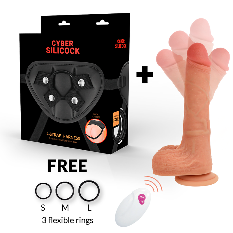 CYBER SILICOCK - ARNÉS SILICONA LIQUIDA MR RICK CONTROL REMOTO - JUGUETES BIENESTAR - El Arte del Placer