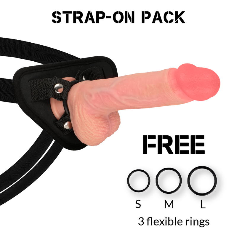 ROCKARMY - ARNÉS + LIQUID SILICONE DILDO PREMIUM SPITFIRE 21 CM -O- 4.62 CM - Dildos sin Vibración - El Arte del Placer