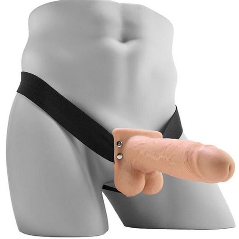 FETISH FANTASY SERIES - STRAP ON HUECO REALISTA VIBRADOR CON TESTÍCULOS 17,8 CM - Imagen 3