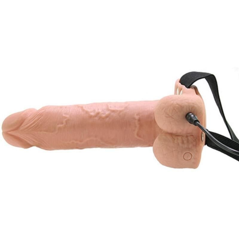 FETISH FANTASY SERIES - STRAP ON HUECO REALISTA VIBRADOR CON TESTÍCULOS 17,8 CM - Imagen 2